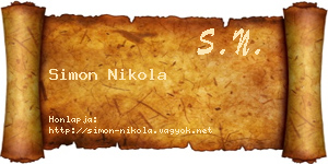 Simon Nikola névjegykártya